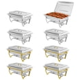 thumbnail image 1 of PRIJESSE Chafing Dish Buffet Set 8QT Gold & Silver Plated Stainless Steel Chafing Dish with Stainless Steel Lid, Buffet Warmer Set, 8-Pack for Home Gatherings, Christmas Parties, Catering Events, 1 of 8