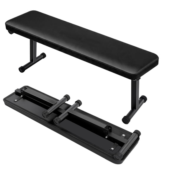 PRIJESSE Foldable Flat Weight Bench for Home Gym, 400 lbs Capacity for Strength Training, Easy Setup & Storage for Small Apartments, Lifting, Hip Thrust, Dumbbell Workout