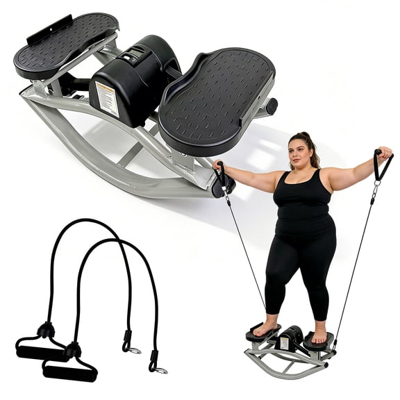 PRIJESSE Low-Impact Rock Stepper Exercise Machine, 3D Motion Lateral Stepper for Knee & Joint Protection, Heavy Duty Home Workout Stepper with Non-Slip Mat