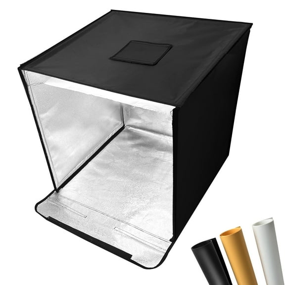 PRIJESSE Photography Studio Light Cube 24" x 24" with 3 Color PVC Backgrounds, Portable Photo Light Tent Kit for Clear, Bright Product Photography, Professional-Grade Photography Setup