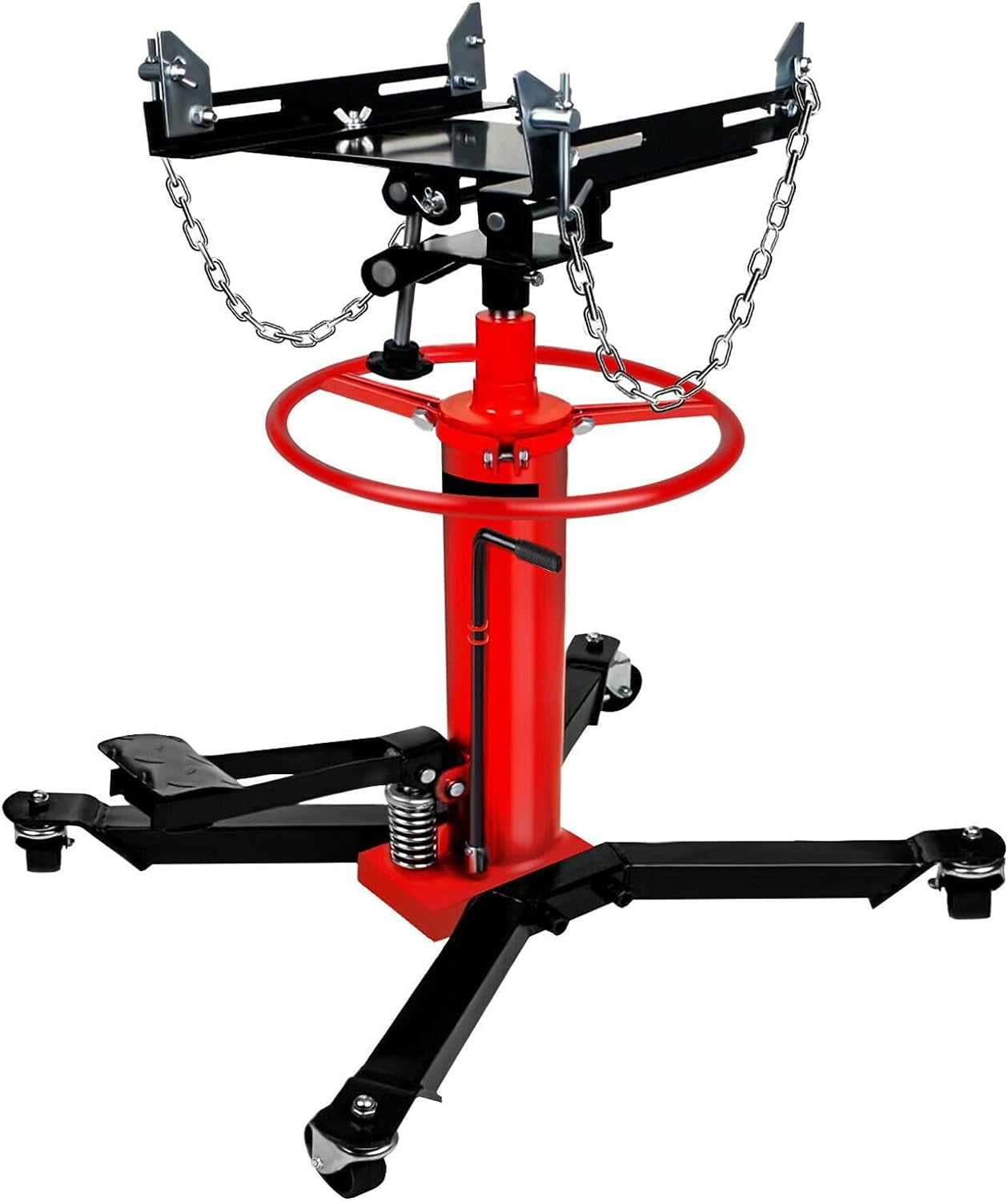 PRIJESSE Transmission Jack 3/4 Ton Hydraulic 1660 LBS High Lift Floor Jack Stand Red