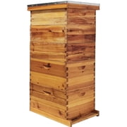PRIJESSE 5-Layer Bee Hive for Beekeeping - 2 Deep & 3 Medium Boxes with Beeswax Coating, Ventilated Metal Roof Frames Sold Separately
