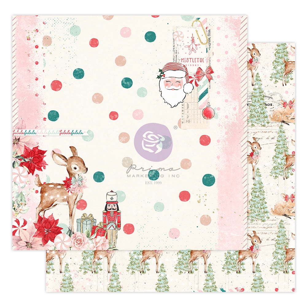 PRIMA MARKETING INC Candy Cane Lane Collection 12x12 Sheet - Red peppermint UPC 655350998769