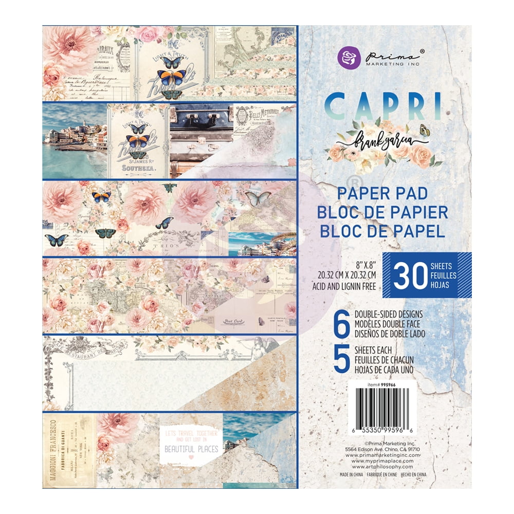 PRIMA MARKETING INC Capri Collection 8"x8" Paper Pad - 8"x8.5", 30 sheets UPC 655350995966