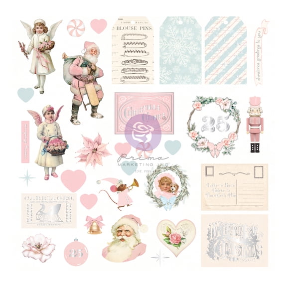 PRIMA MARKETING INC Christmas Sparkle Collection Ephemera - 33 pcs w/ foil detail UPC 655350997762