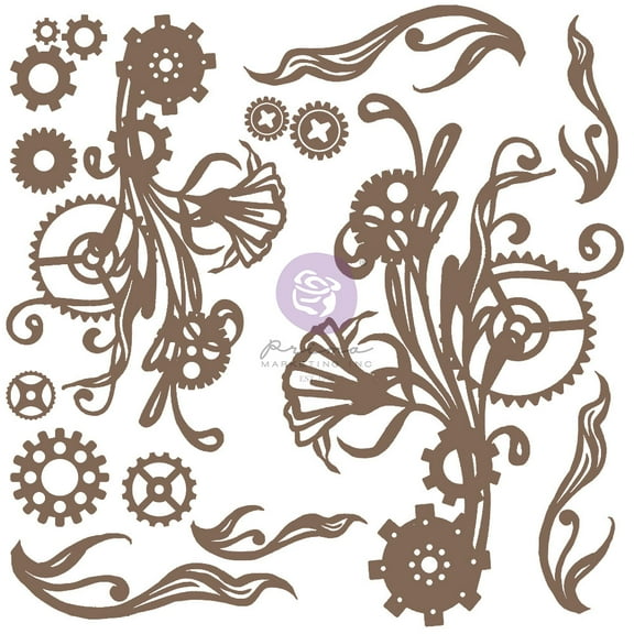 PRIMA MARKETING INC Finnabair Decorative Chipboard - Mechanical Flourishes - 16 pcs UPC 655350968915