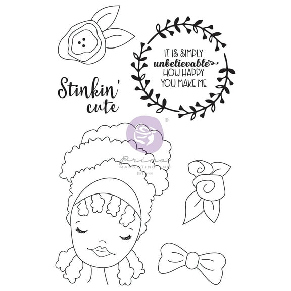 Prima Marketing Julie Nutting Mixed Media Cling Rubber Stamp-Jamila