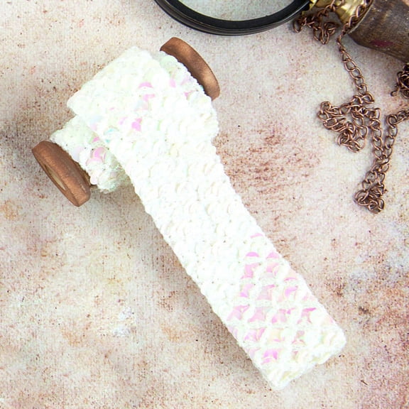PRIMA MARKETING INC Memory Hardware Sequin Trim 1.3"x3 Yards-White UPC 655350990435