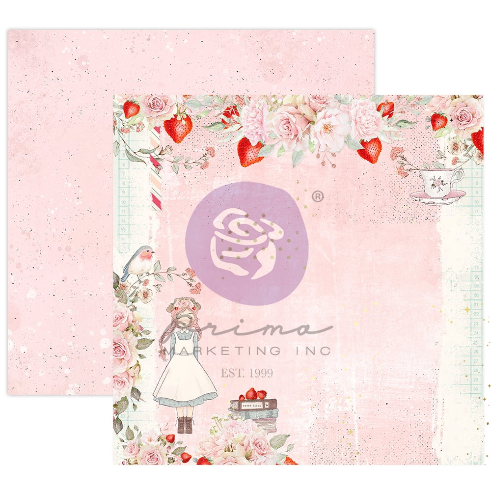 PRIMA MARKETING INC Strawberry Milkshake Collection 12x12 Sheet - Strawberry Milkshake Collection - 12x12 in, w/ foil details UPC 655350998448