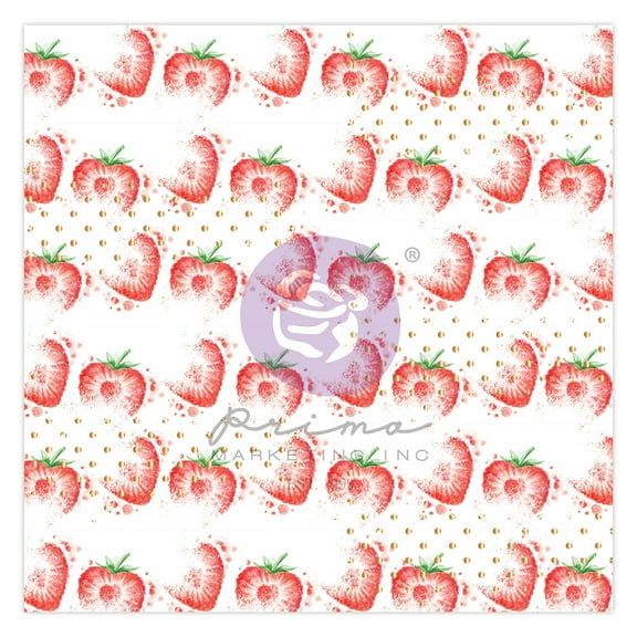 PRIMA MARKETING INC Strawberry Milkshake Collection Acetate Sheet - 1 sheet w/ foil details UPC 655350998509