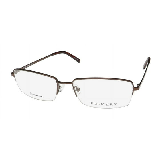 PRIMARY PT107 TITANIUM EYEGLASS FRAME/GLASSES HALF-RIM DURABLE SIMPLE & ELEGANT
