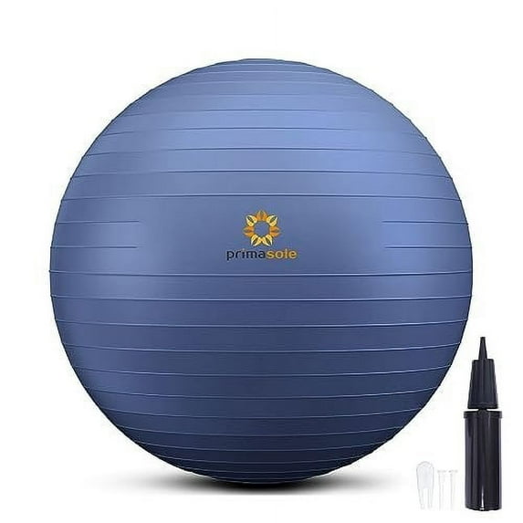 PRIMASOLE Exercise Ball for Balance Stability Fitness Workout Yoga Pilates at Home Office & Gym 75cm Indigo Blue