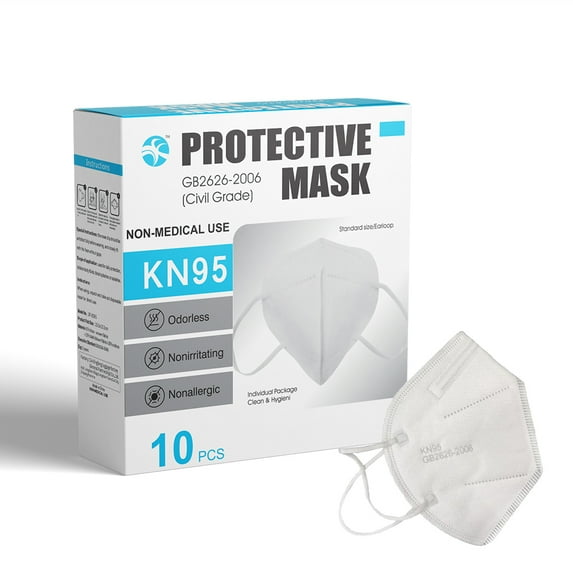 PRIMAX 5 Layer Mouth Cover, Protective Face Covers 10 PCS, Standard Size with Earloop 10 PCS | Individually Wrapped