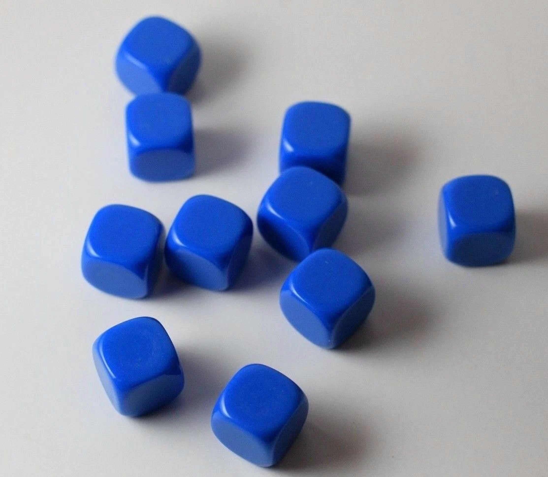 PRIME- 10 Pcs Blank Blue Dice / Counting Cubes 16Mm D6 Square Rpg Gaming Dice Diy