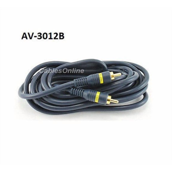 PRIME- 12' High Quality Python 1- Rca To 1-Rca Cable Av-3012B