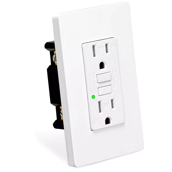 PRIME - 15 Amp Gfci Outlet Gfi Receptacle With Led Indicator Tr Wr For Kitchen Bathroom