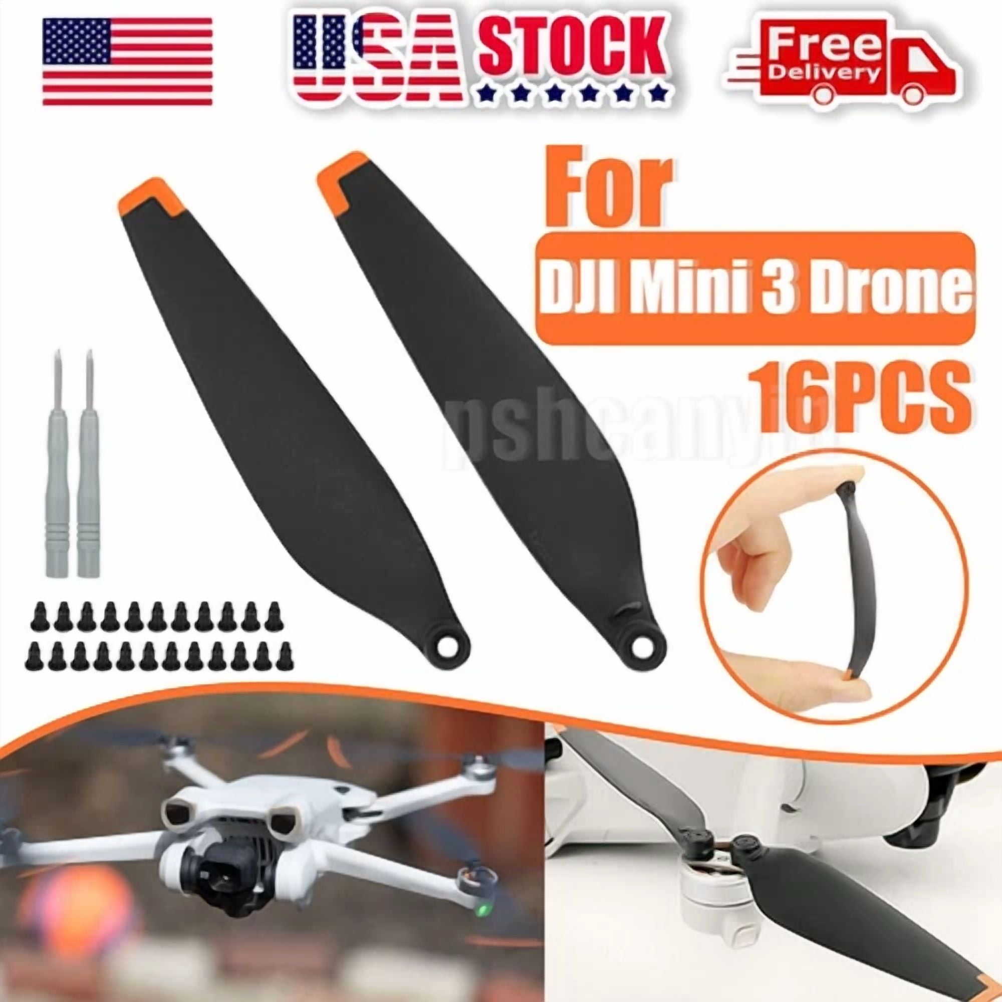 PRIME- 16Pcs Low-Noise Propellers Blades Props Wings For Dji Mini 3 Drone Accessories