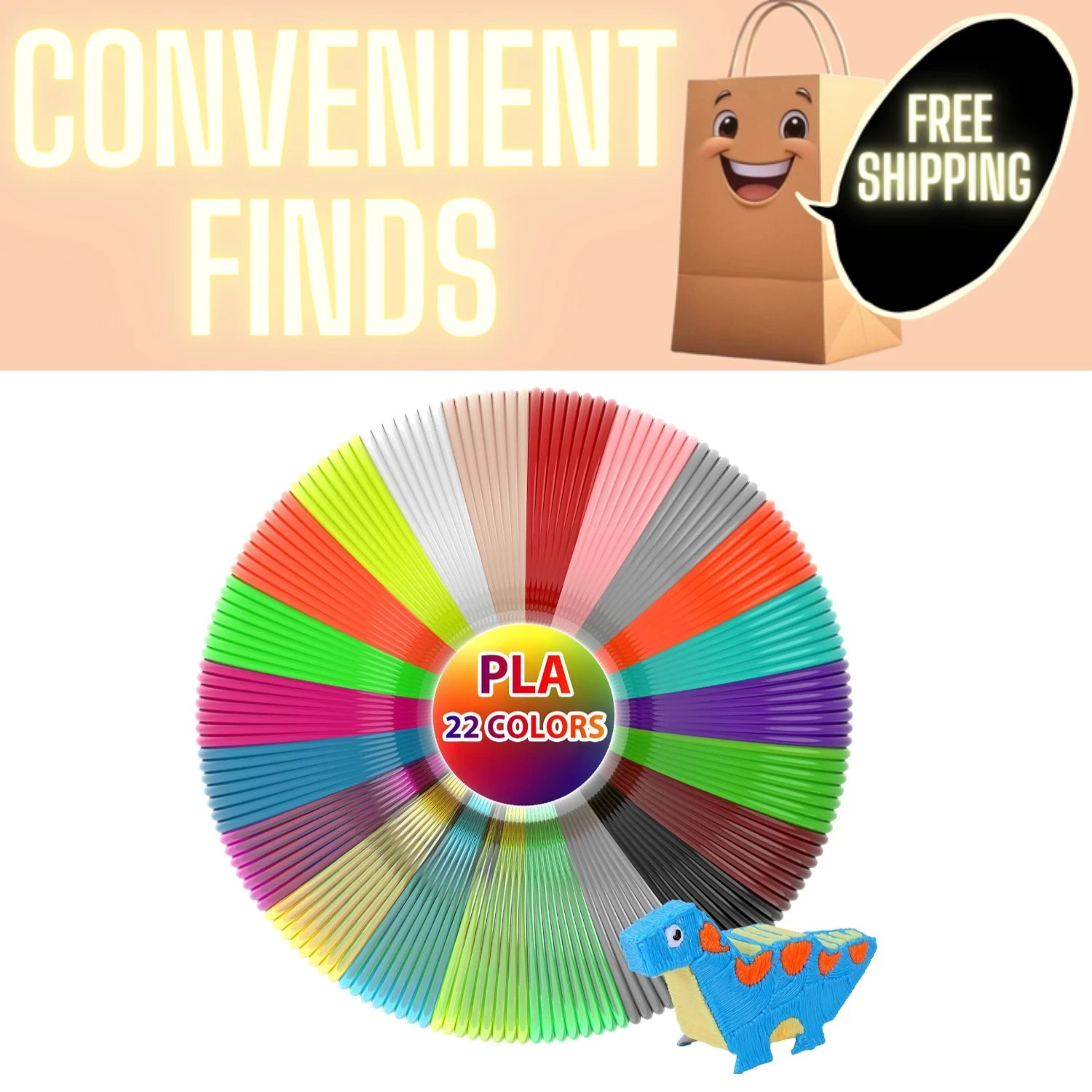 PRIME - 22 Colors 3D Pen Filament 1.75Mm Pla, Each Color 10 Feet, Total 220 Feet 3D P...