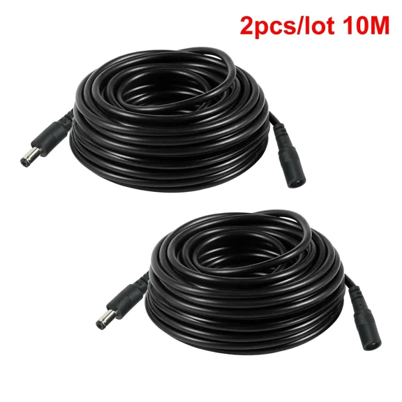 PRIME- 2Pack 32Ft 5.5Mm X 2.1Mm Dc Power Extension Cable Male Female Cord For Ip Camera