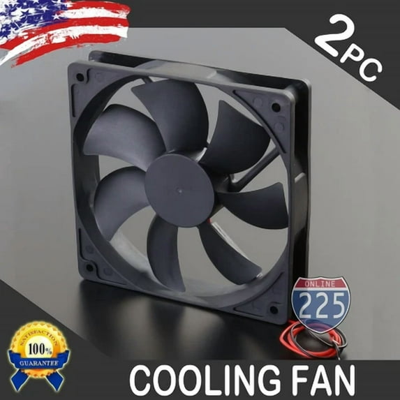 PRIME - 2Pcs 6" Square Cooling Fan With 1" Depth 12 Volt Rotary Amplifier Computer Quiet