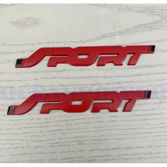 PRIME- 2Pcs Car Metal 3D Sport Logo Emblem Badge Sticker Suv Decal Accessories Red X2