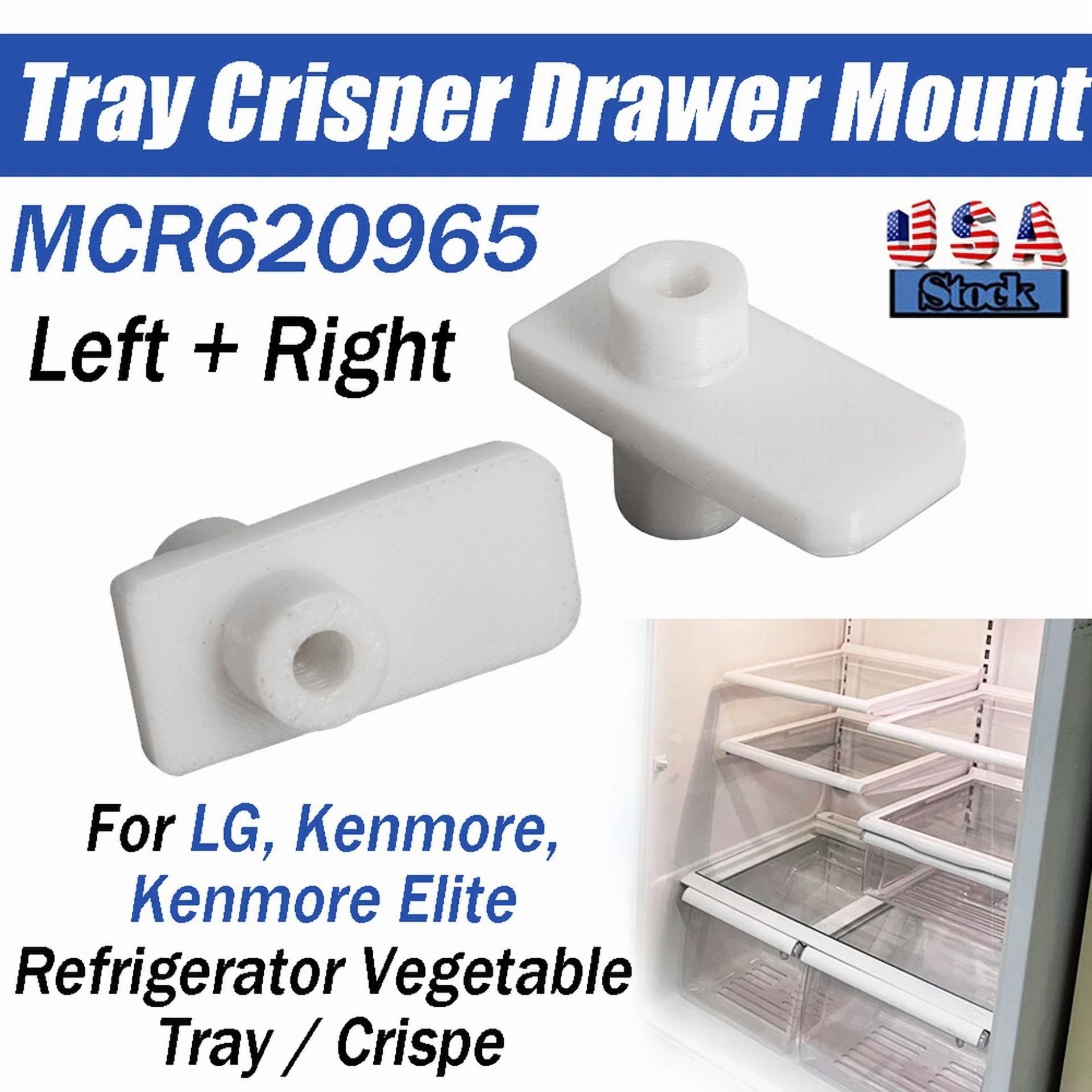 PRIME- 2Pcs Refrigerator Vegetable Tray Crisper Drawer Wheel Mount For Lg,Kenmore,Elite