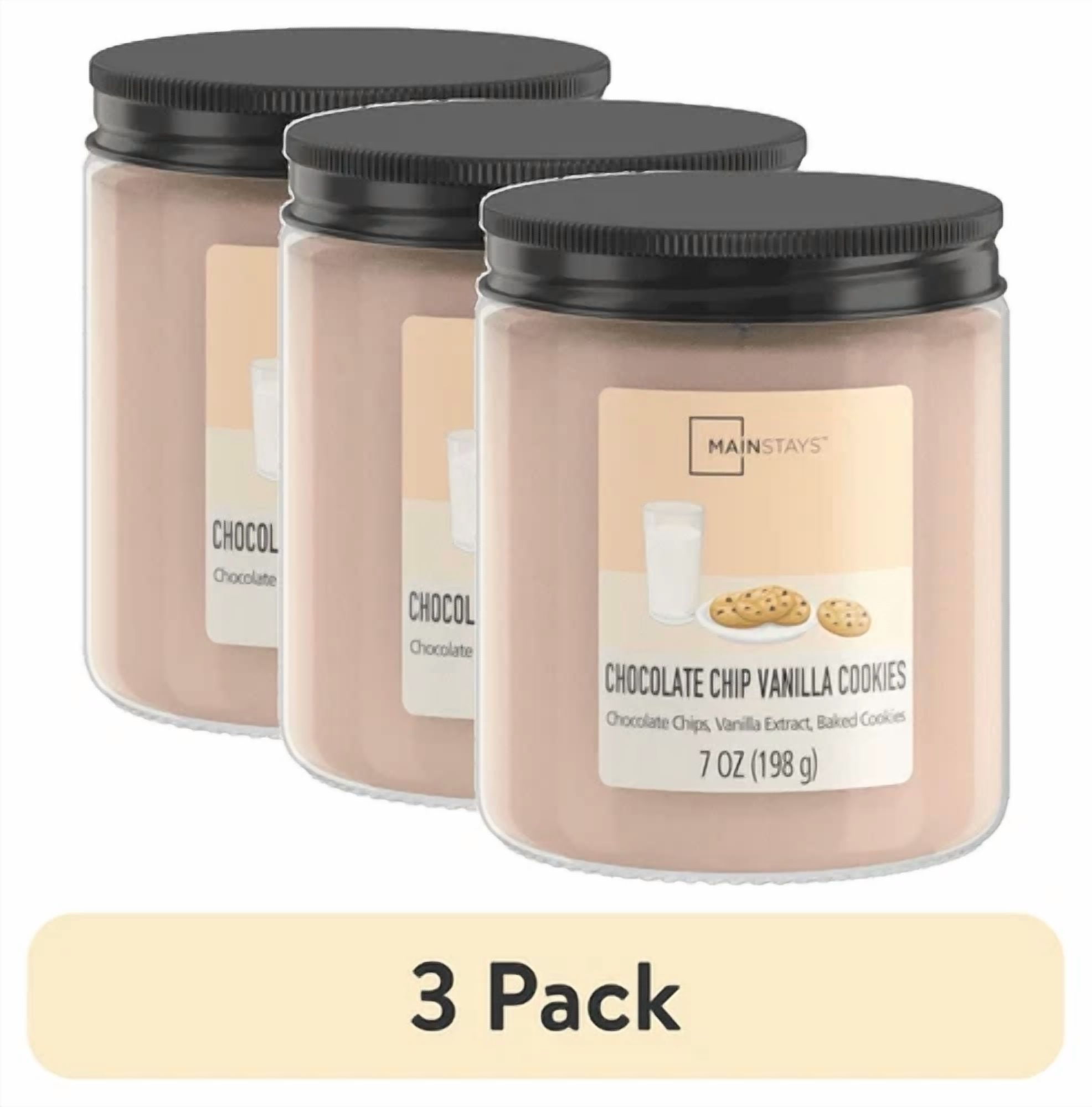 PRIME - (3 Pack) Chocolate Chip Vanilla Cookies Scented Single-Wick Glass Jar Candle