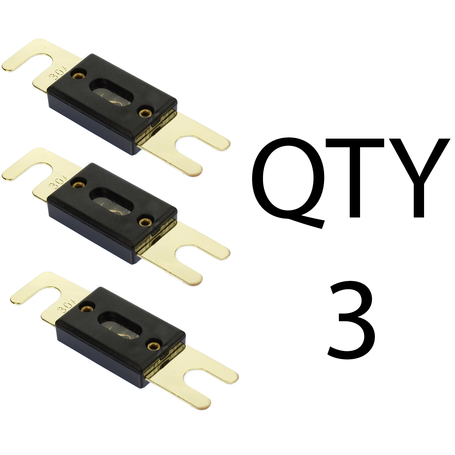 PRIME- 30 Amp Anl Inline Fuse By Voodoo Car Audio For Fuse Holder (3 Pack)