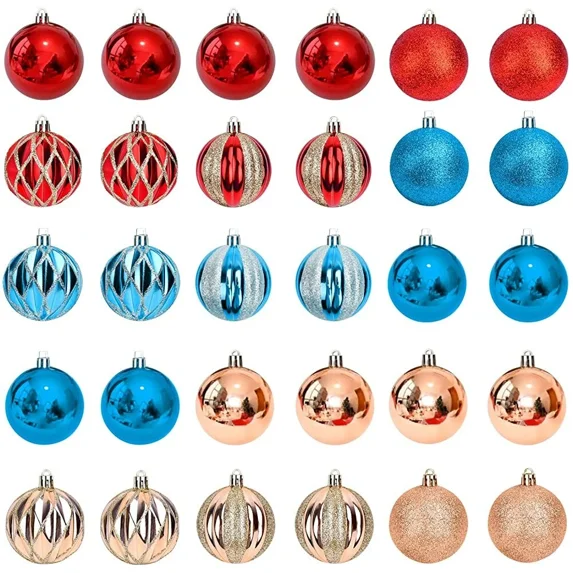 PRIME - 30Pcs Christmas Ball Ornaments Xmas Tree Shatter Hanging Party Decoration Gift
