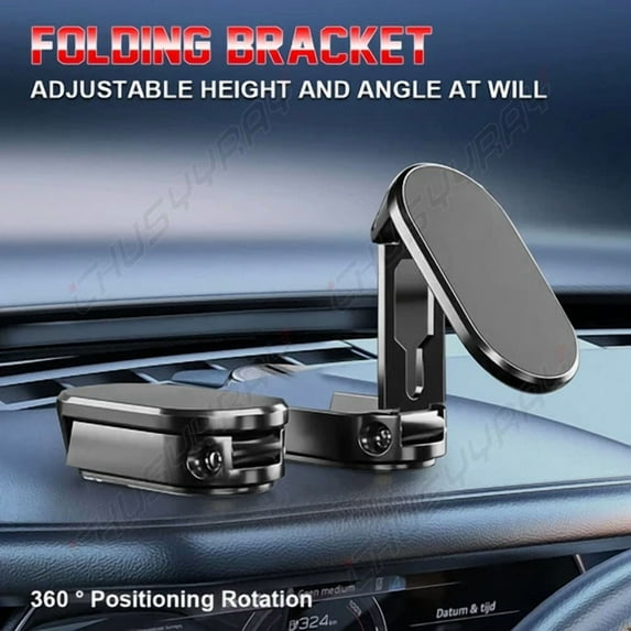 PRIME- 360° Rotation Magnetic Phone Holder Foldable Car Mount Stand Dashboard Universal