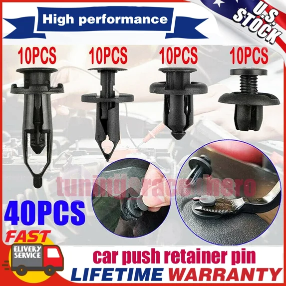 PRIME- 40X Car Plastic Rivets Fastener Clips Bumper Push Pin Rivet Retainer Accessories