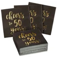 thumbnail image 1 of PRIME - 50 Pack Cheers To 50 Years Napkins For 50Th Birthday, 3-Ply, 5 X 5 In, 1 of 6