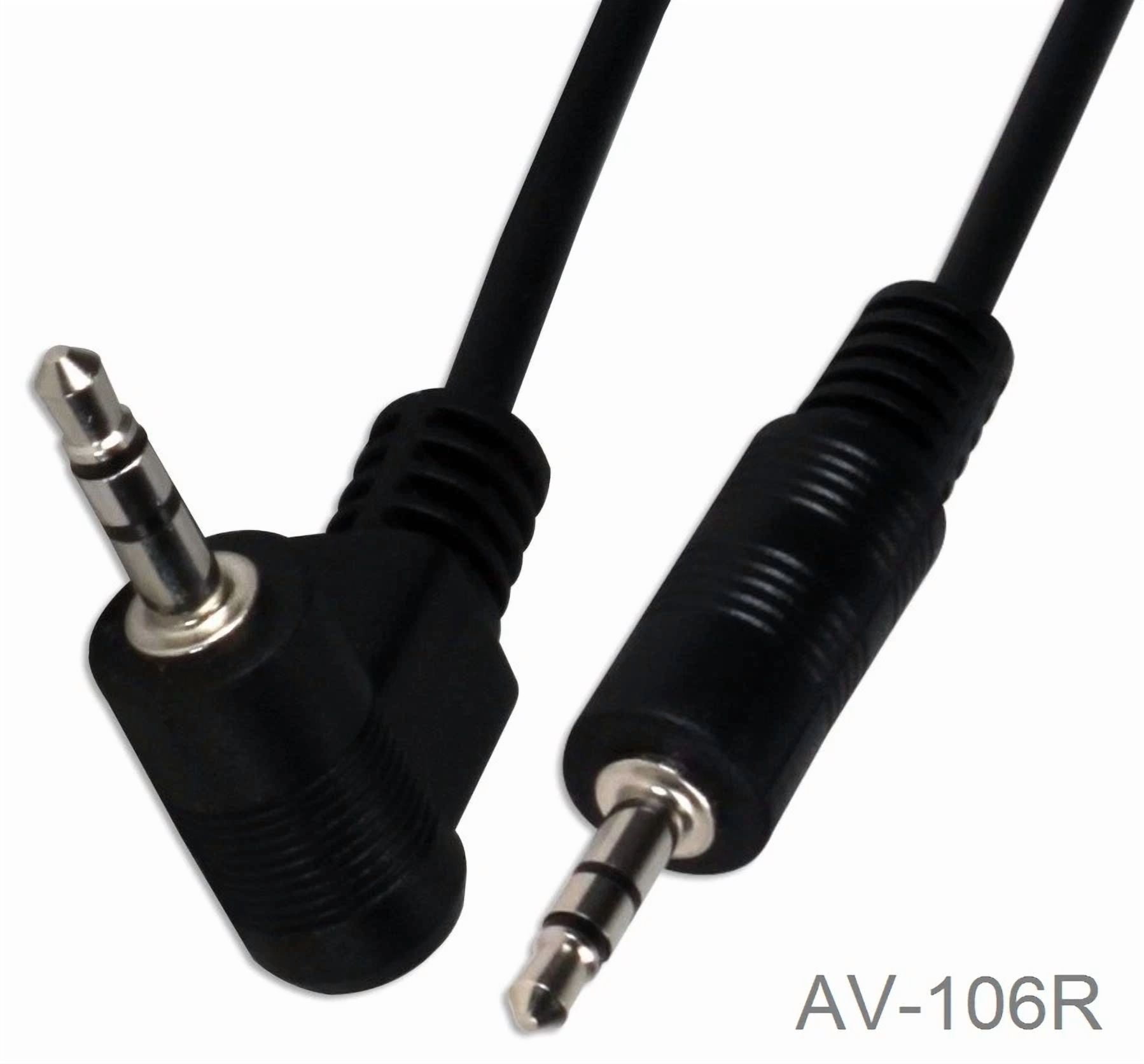 PRIME- 6Ft 3.5Mm (1/8") Trs Stereo Male To Right-Angle Male Mp3/Mobile/Aux Audio Cable