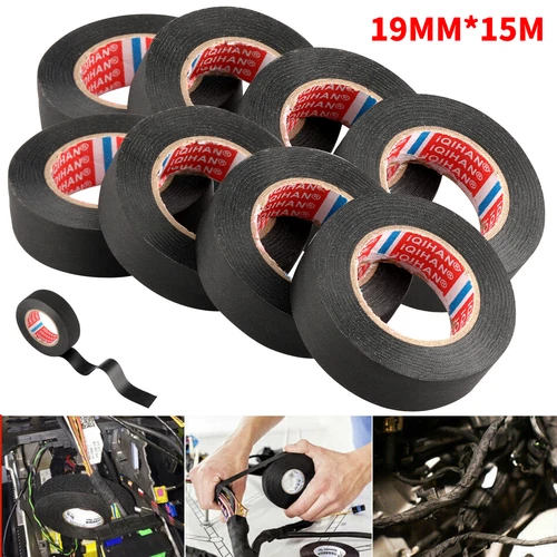 PRIME - 8-Rolls Cloth Tape Wire Electrical Wiring Harness Car Auto Suv Truck 19Mm*15M