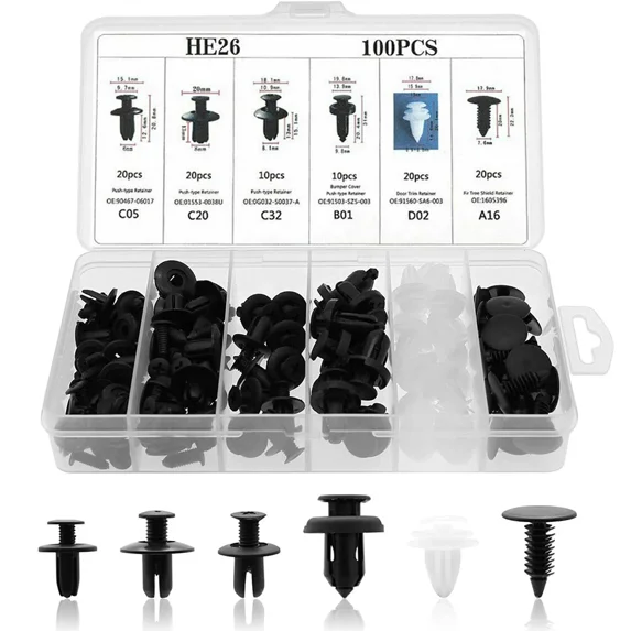 PRIME- Accessories Clip Trim Car Push Pin Rivet Bumper Door Panel Retainer Fastener Kit