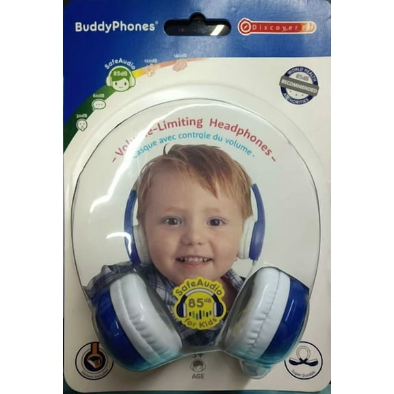 PRIME- Buddyphones Discoverfun Wired Kids Headphones With Safe Audio Hearing Protection