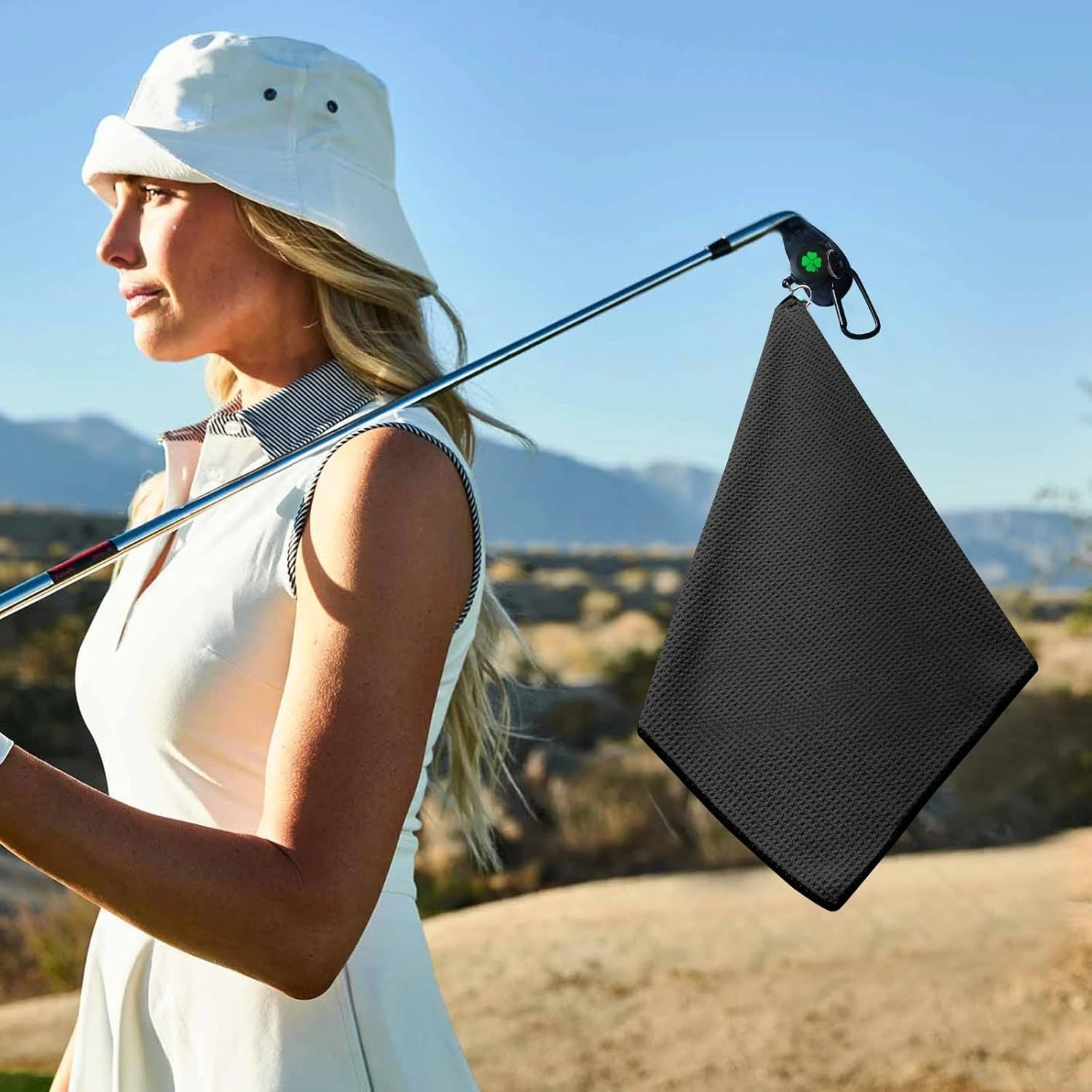 PRIME - Carabiner Magnetic Golf Towels Microfiber 16X16 Inch
