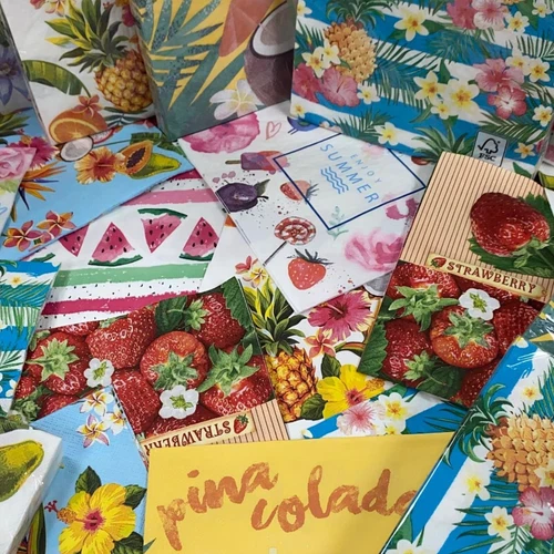 PRIME - Decoupage Napkins Mystery Pack - Lot Of 15 Assorted Fruit Paper Napkins