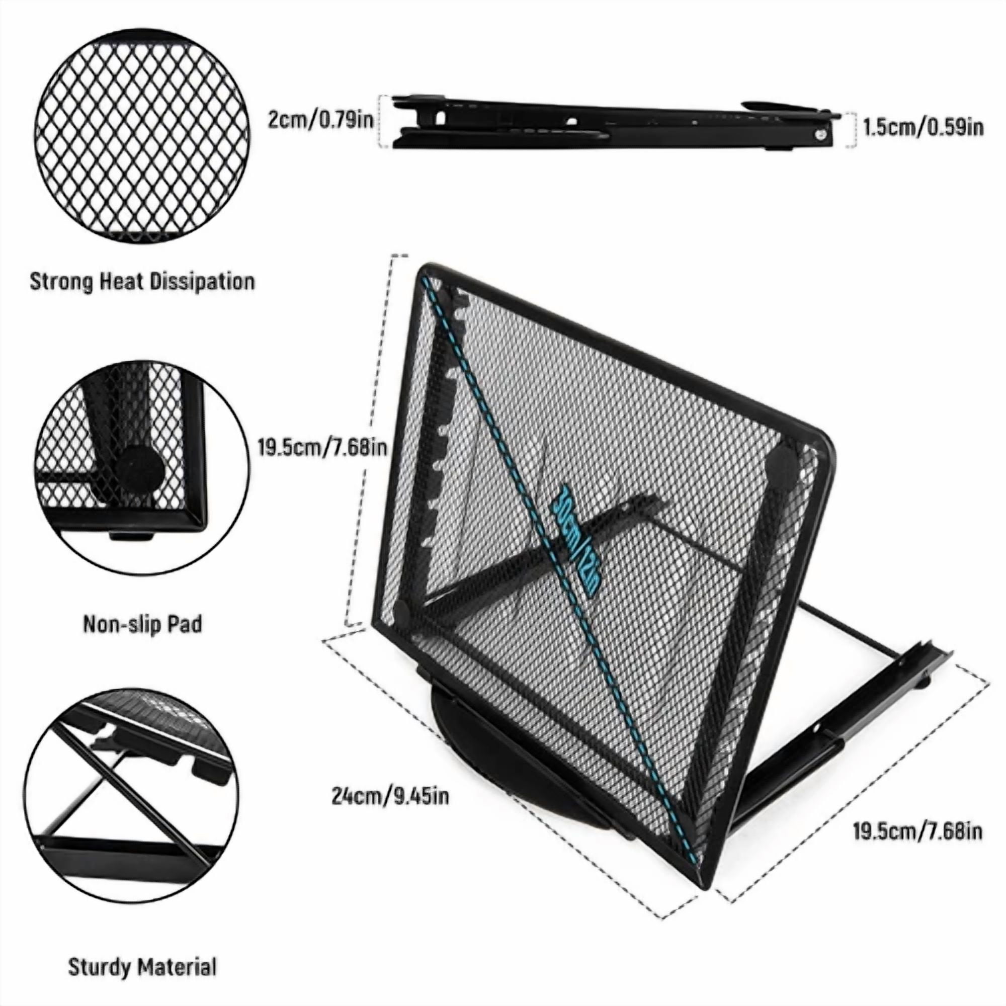 PRIME- Foldable Laptop Stand Angle Adjustable Tablet Holder Riser Portable Ventilate