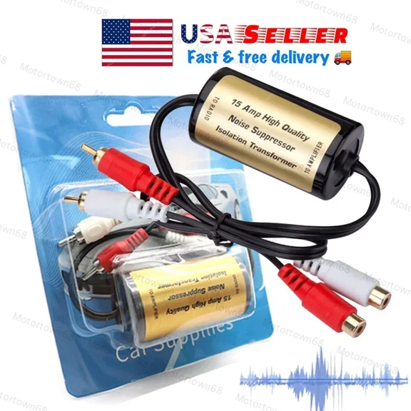 PRIME- For Car And Home Stereo Rca Audio Noise Filter Suppressor Ground Loop Isolator