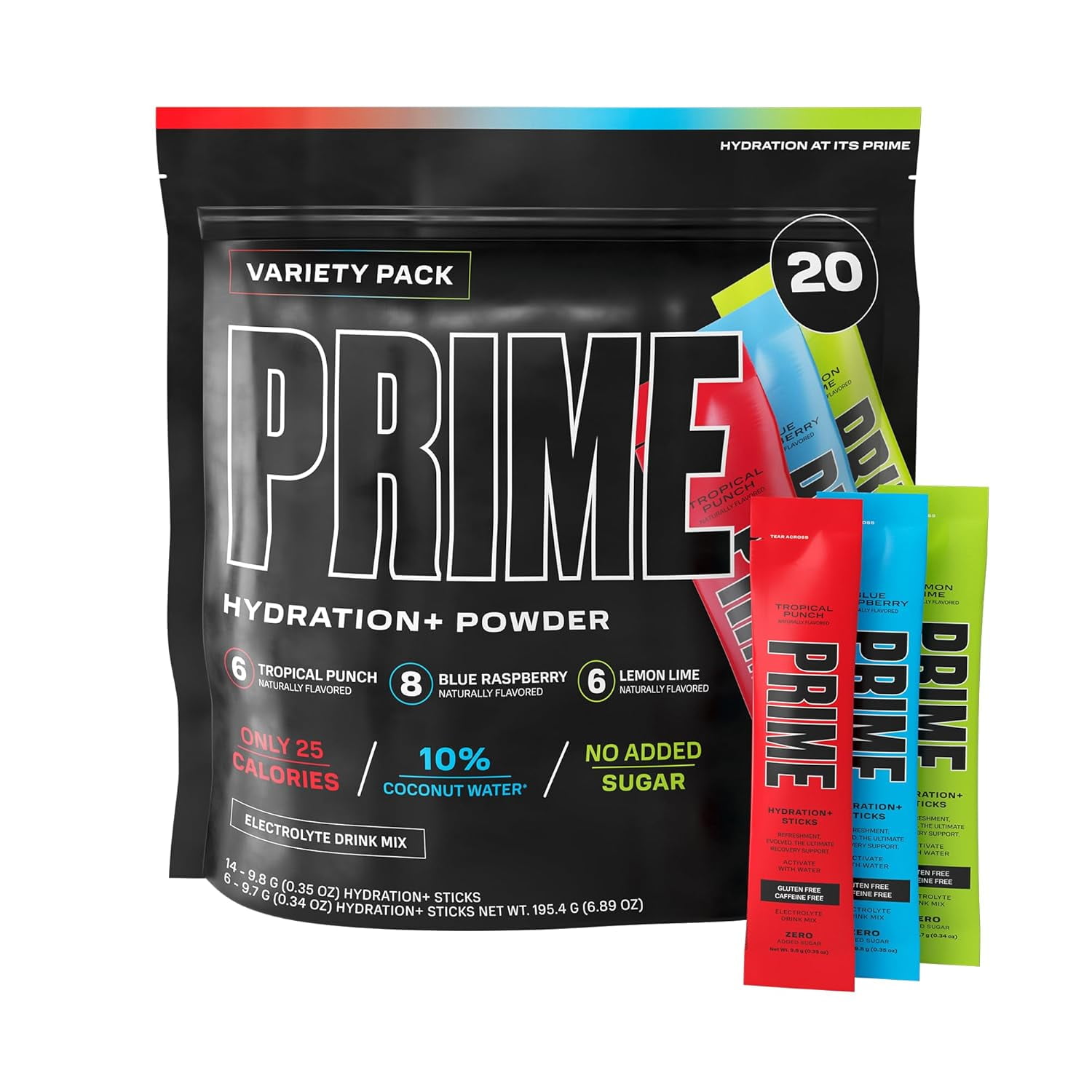 PRIME HYDRATION+ Sticks Variety Pack Hydration Powder Single Serve