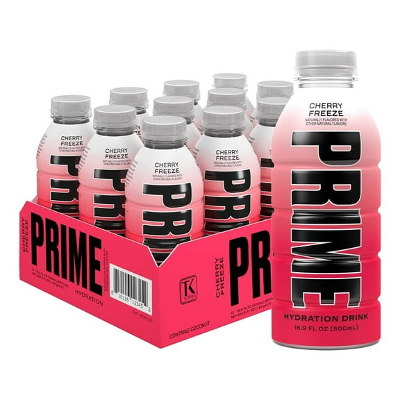 PRIME Hydration CHERRY FREEZE  Sports Drinks  Electrolyte Enhanced for Ultimate Hydration  250mg BCAAs  B Vitamins  Antioxidants  2g Of Sugar  16.9 Fluid Ounce  12 Pack