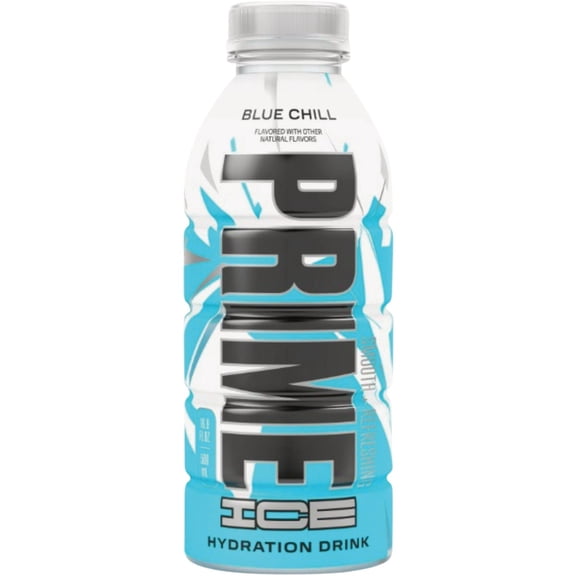 PRIME Hydration ICE BLUE CHILL, Sports Drinks, Electrolyte Enhanced for Ultimate Hydration, 250mg BCAAs, B Vitamins, Antioxidants, Low Sugar, 16.9 Fl Oz, 12 Pack