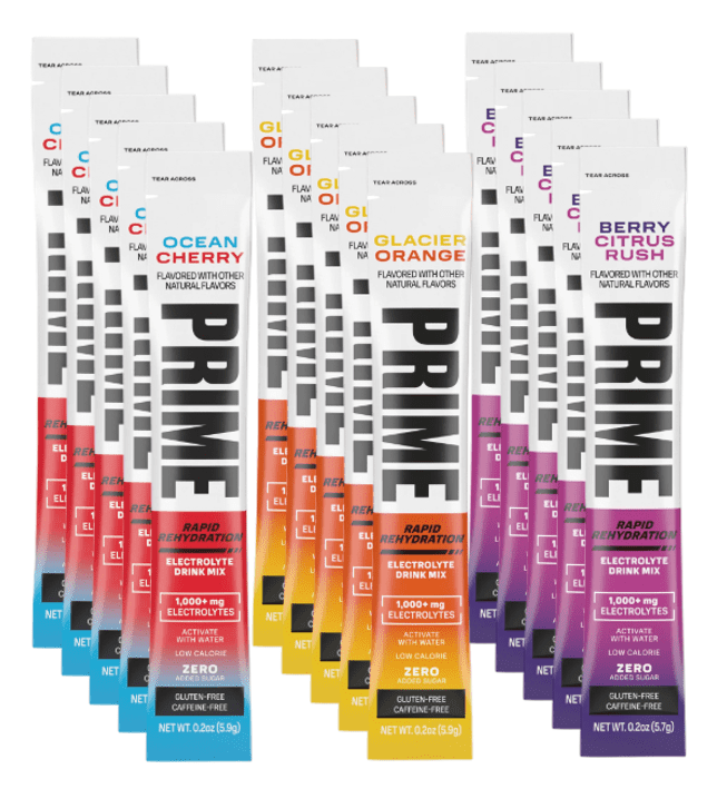 PRIME Rapid Rehydration Sticks Variety 15ct (3 Flavors) + 4 Mints