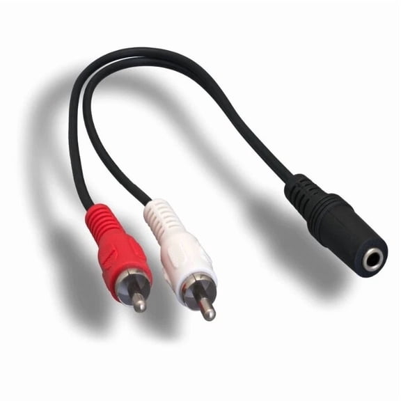 PRIME- Kntk 6" 3.5Mm 1/8" Aux F To 2 Rca M Y-Cable Stereo Audio Car Tablet Phone Mp3 Pc