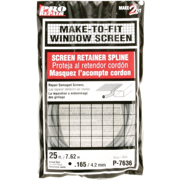 P 7636 1/64-Inch x 25-Ft. Gray Vinyl Screen Spline. - Quantity 1