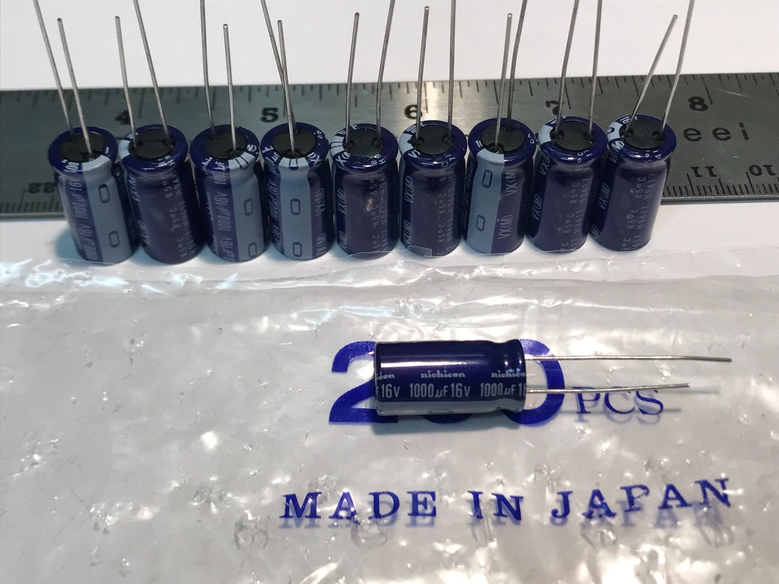 PRIME- (Lot Of 10) New Nichicon Audio Grade Electrolytic Capacitors 1000Uf 16V Japan