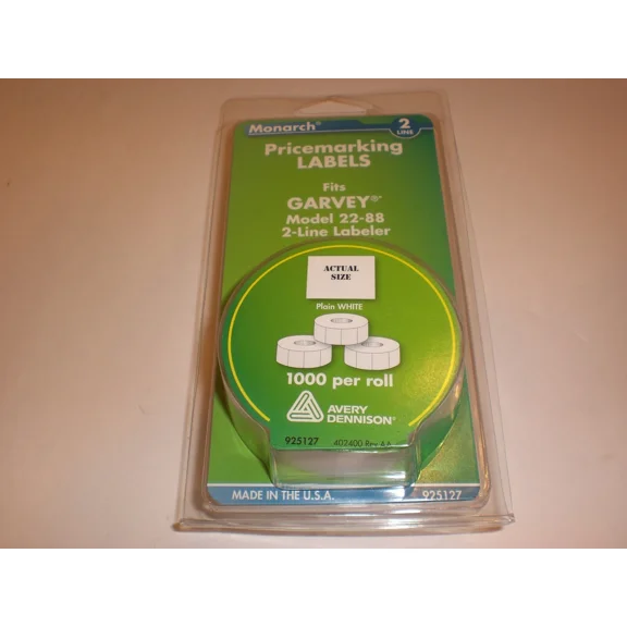 PRIME- Monarch Price Marking Labels 2 Line White Plain 3 Rolls 925127