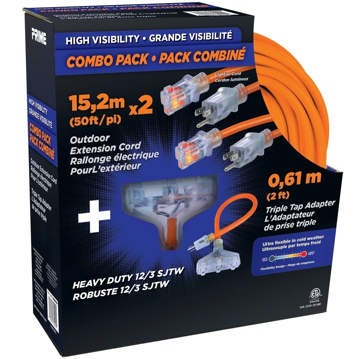PRIME Outdoor Extension Cord, 50 Foot (Pack of 2)
