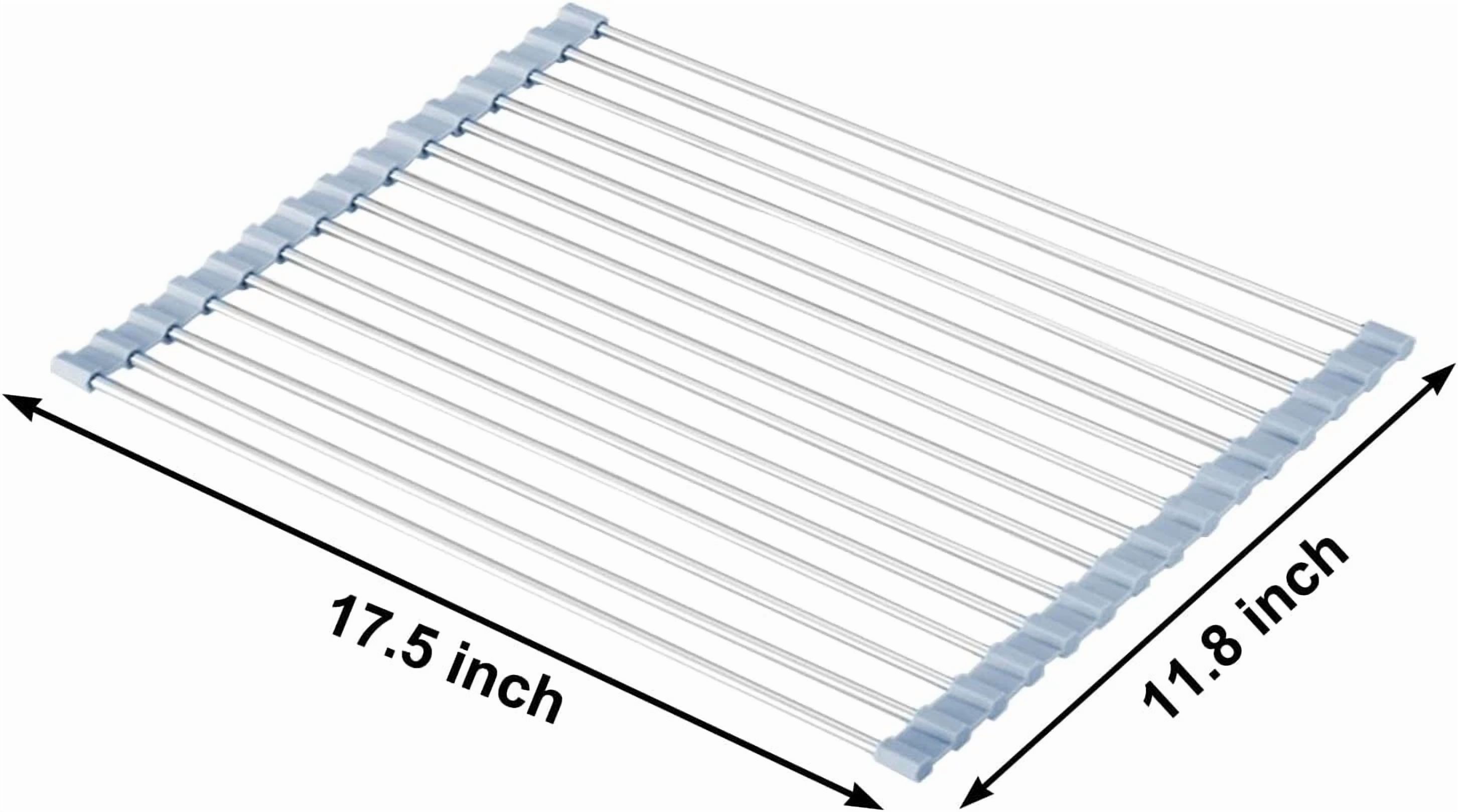 PRIME - Over The Sink Dish Drying Rack,Roll Up Dish Drying Kitchen Rack Stainless Steel